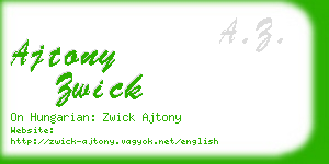 ajtony zwick business card